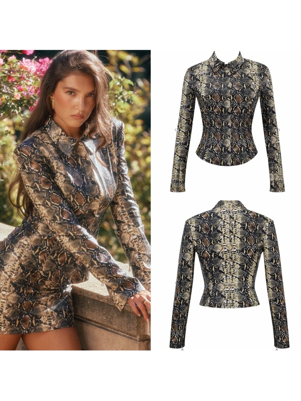 House of CB VANI Snake Print Fitted Jacket - Picture 6 of 16